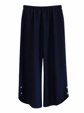 4/$20➡️  SHEIN Dark Blue Loose Fit Capris with Button Accents – Size Large NWoT